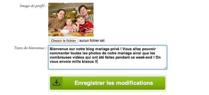 Créez un petit texte de bienvenue pour accueillir vos invités