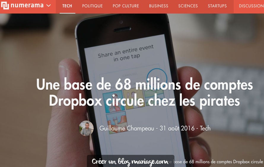 Dropbox est souvent victimes de piratages, pas idéal lorsqu'on souhaite partager des photos personnelles...